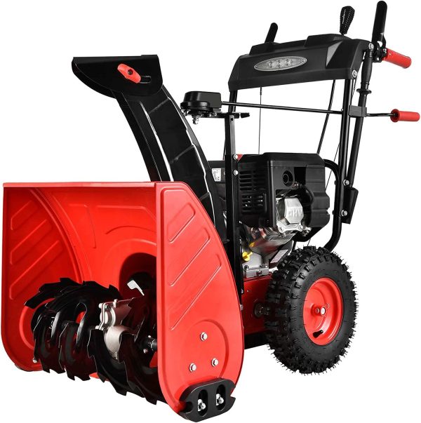 PowerSmart 26 in. Two-Stage Electric Start B&S 250CC Self Propelled Gas Snow Blower,Hand Warmer,Led Light