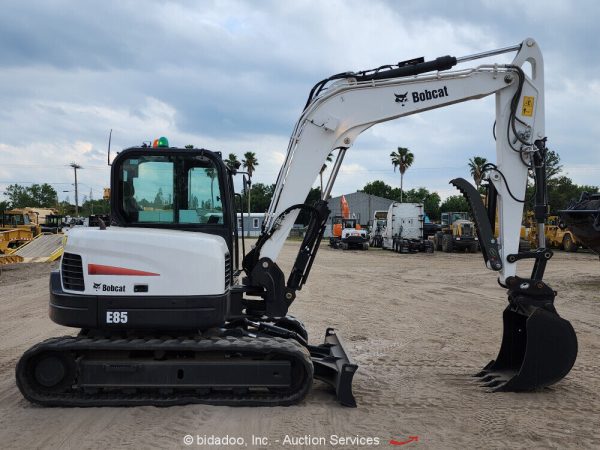 2018 Bobcat E85 Mini Excavator Cab Backhoe A/C Heat Aux Hyd Thumb Bucket bidadoo