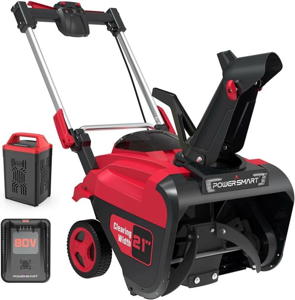 PowerSmart 21 in. Cordless 80 V Single Stage Snow Blower with 6.0 Ah Battery and Charger included