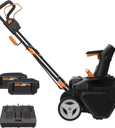 Worx WO7131.1 40V Power Share 20" Cordless Snow Blower with Brushless Motor (4 Batteries & Charger Included)